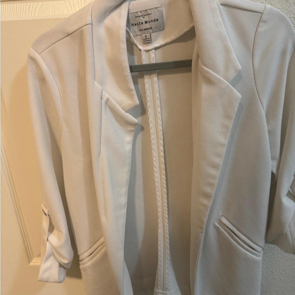 Haute Monde Cream Blazer Structured Suit Jacket